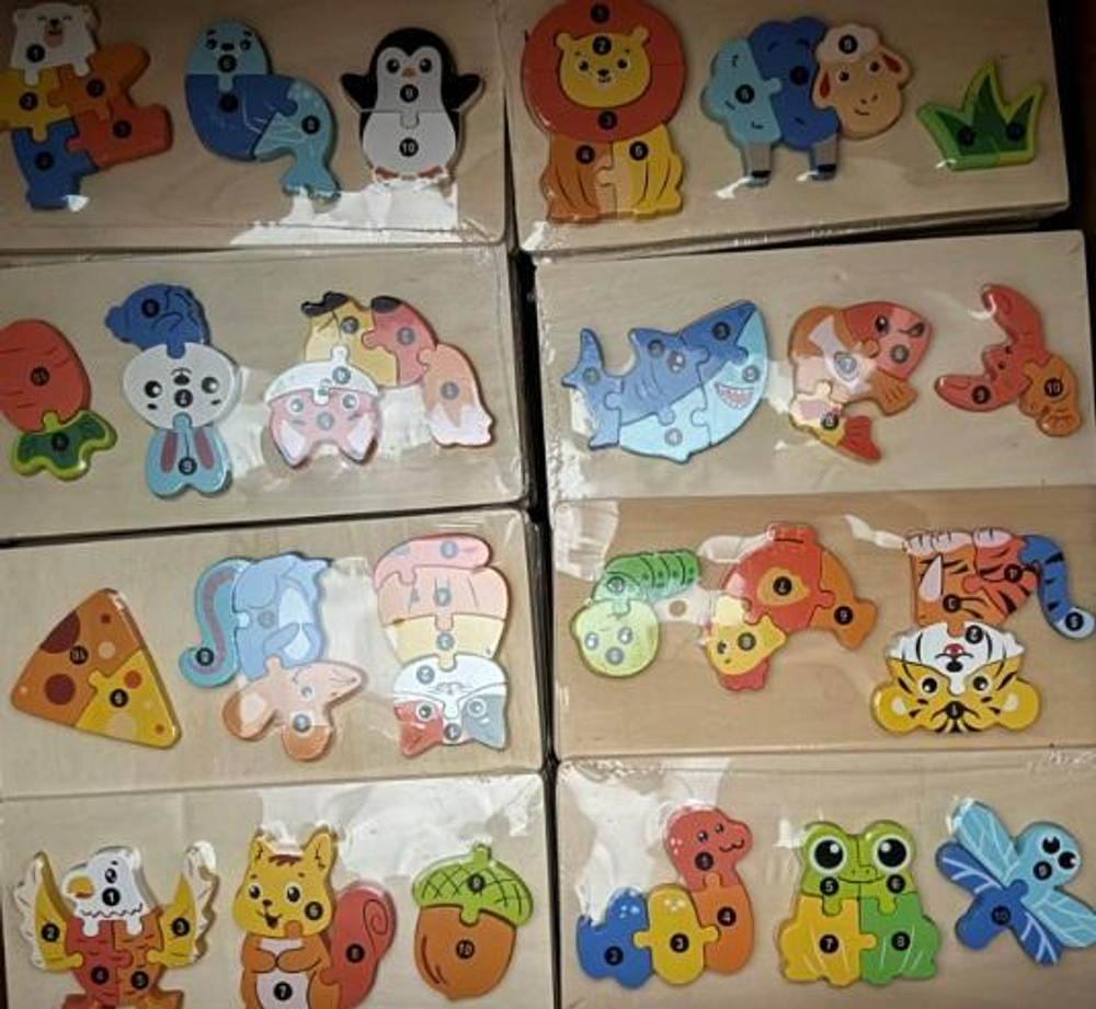 Развивающая игрушка деревянная Пазл по номерам 3 шт, C-41916