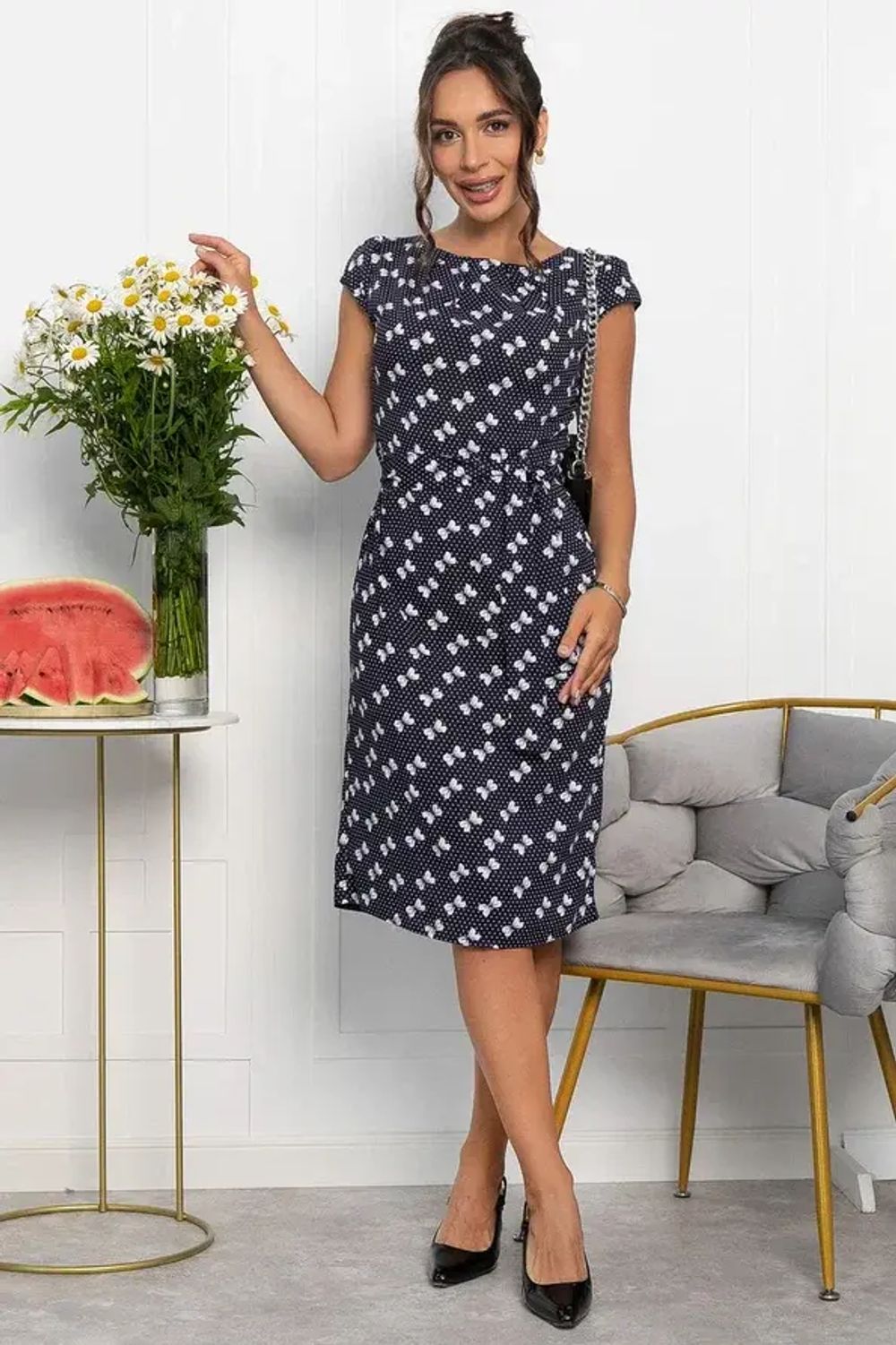 Платье Габриэль (синее/бантики) П13954-10М LT Collection