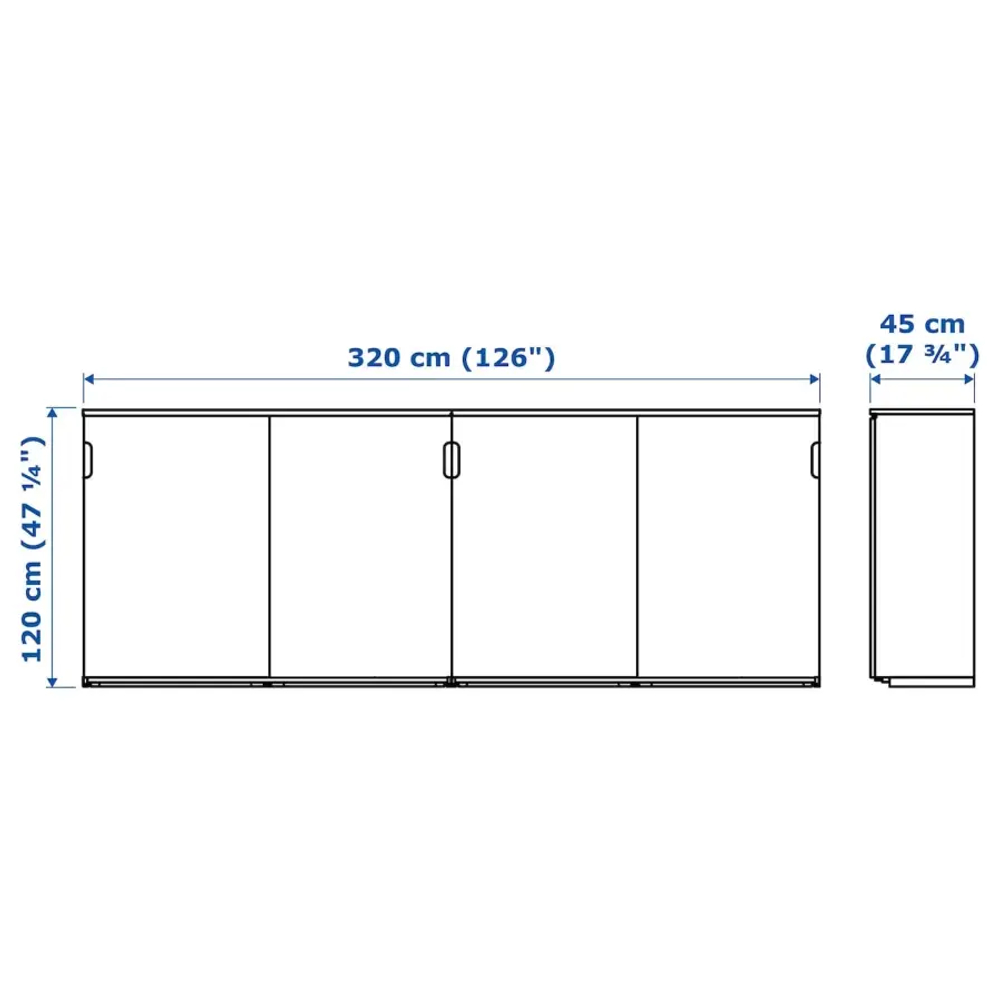 Комбинация с раздвижными дверями - IKEA GALANT/ГАЛАНТ ИКЕА, 120х45х320 см, черный