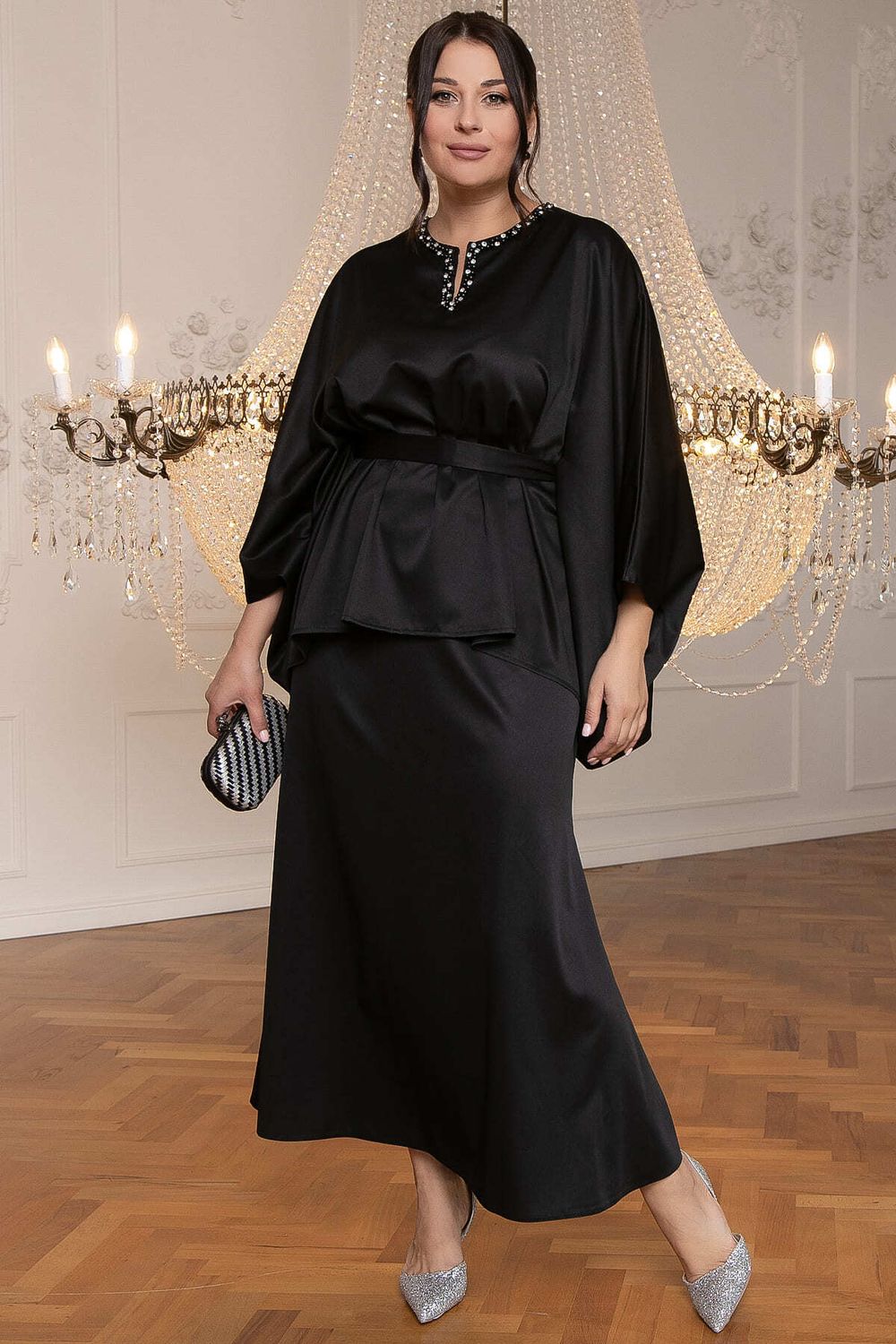 Костюм с юбкой Альсия (черный) К14393-5М LT Collection