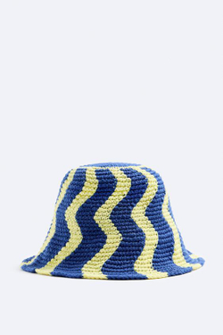 ZARA ШЛЯПА ИЗ КРУЖЕВА КРОШЕ С ВОЛНИСТОЙ КРОМКОЙ, РАЗНОЦВЕТНЫЙ