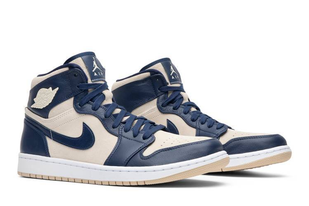 Кроссовки Jordan Air Jordan 1 Retro Premium Midnight Navy Light Cream (Женская размерная сетка)