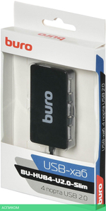 USB-хаб Buro BU-HUB4-U2.0-Slim черный