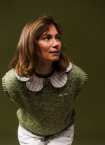 Джемпер из хлопкового мулине зеленого цвета ПРЕДЗАКАЗ