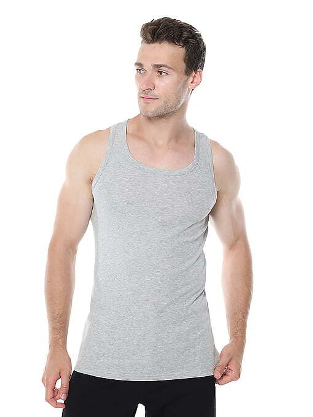 Майка мужская серый меланж