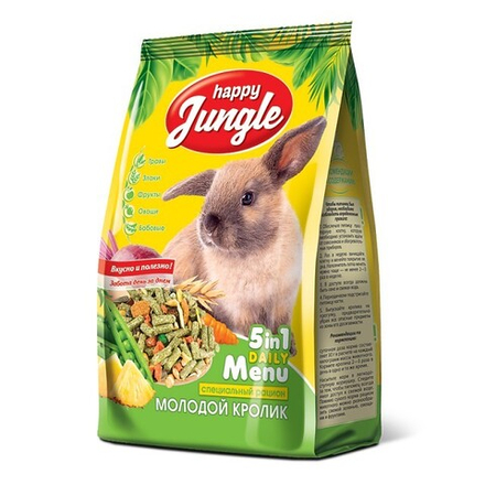 HAPPY JUNGLE Корм для молодых кроликов 0,4 кг