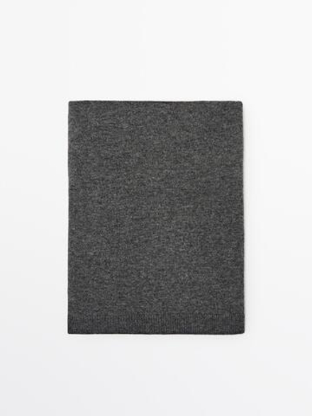 Massimo Dutti Шарф из тонкой смесовой шерсти, серый
