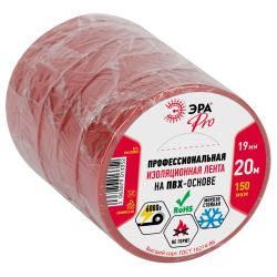 Изолента ЭРА PRO PRO150RED ПВХ профессиональная 19мм х 20м 150 мкм, красная | Изолента