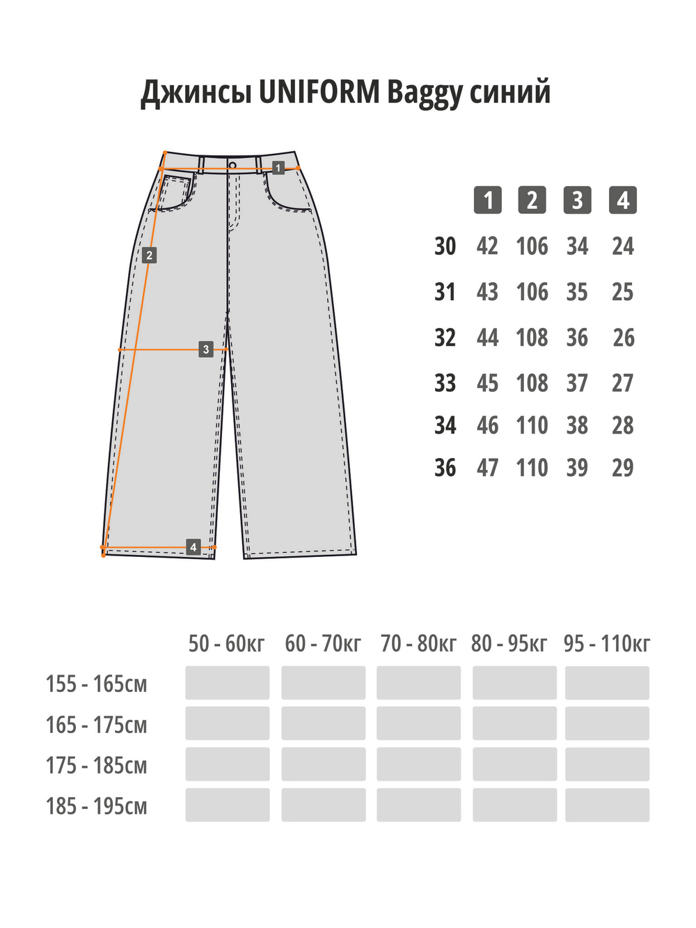 Джинсы UNIFORM Baggy синий