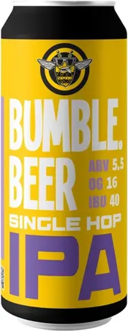 Пиво Бамбл.Бир Сингл Хоп ИПА-5 (Нектарон) / BUMBLE.BEER Single Hop IPA-5 (Nectaron) 0.45 - банка