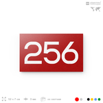 Номер на дверь 256, табличка на дверь для офиса, квартиры, кабинета, аудитории, склада, красная 120х70 мм, Айдентика Технолоджи