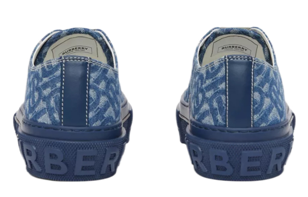 Burberry Low top Skateboard Shoes Women"s Denim Blue