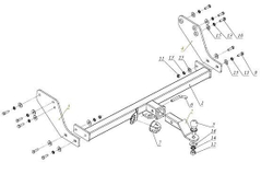 Фаркоп с элект. Smart, на Great Wall Wingle FA 0646-E(N) ( 3, с 2007 по 2013 г.в. 5, с 2011 по 2015 г.в.(c накладкой из нержавеющей стали)) (паспорт и сертификат в комплекте) Бизон