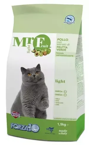 Forza  10 Сухой корм для полных кошек Mr. Fruit LIGHT Verde с курицей, свининой, рыбой