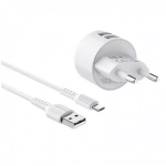 Зарядное сетевое с кабелем MicroUSB 1-метр 2.4А BOROFONE BA23A