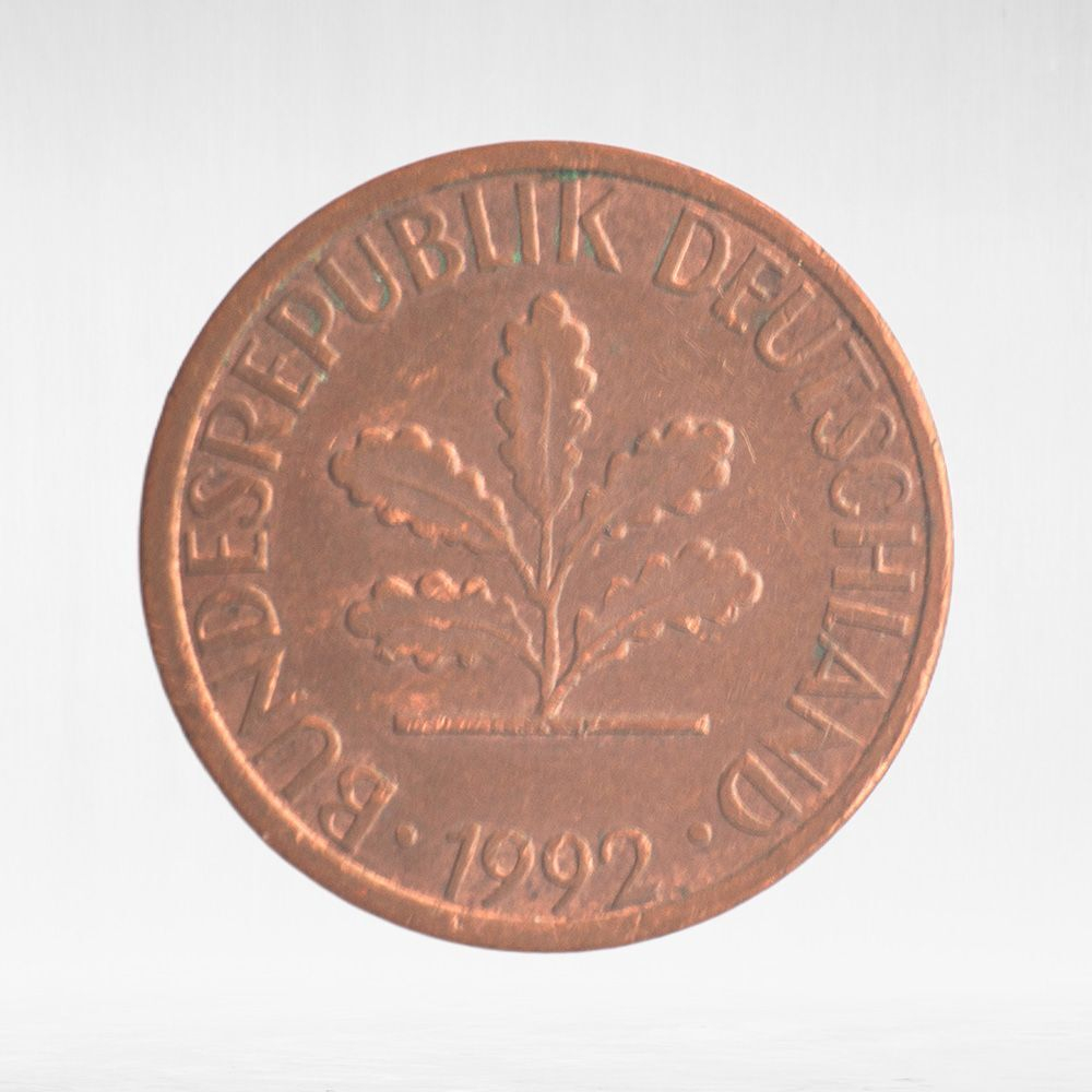 Germany, 1 Pfennig, 1992, (Stuttgart Mint - "F"), VF