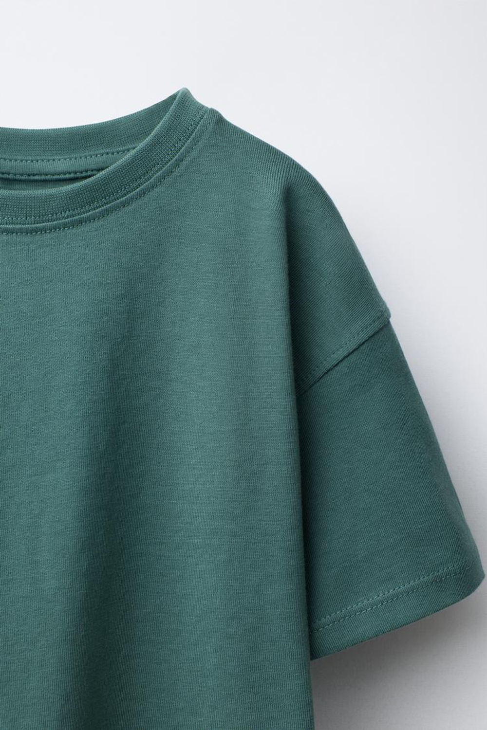 ZARA БАЗОВАЯ ФУТБОЛКА, ЗЕЛЕНЫЙ