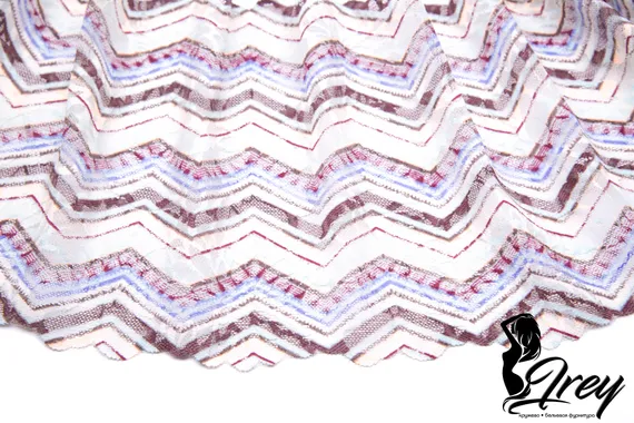 03-240 Кружево эластичное 22 см, Maya, ментол/лаванда/слива/персик