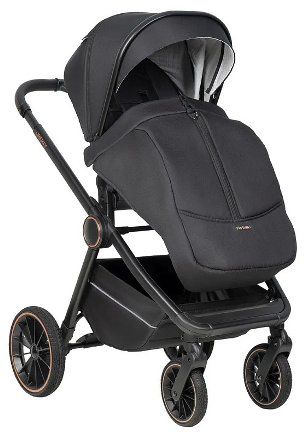 Детская коляска Farfello Liberty 3 в 1 Black magic/Магический черный LBR-1