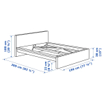 Кровать - IKEA MALM, 200х180 см, матрас жесткий, под беленый дуб, МАЛЬМ ИКЕА