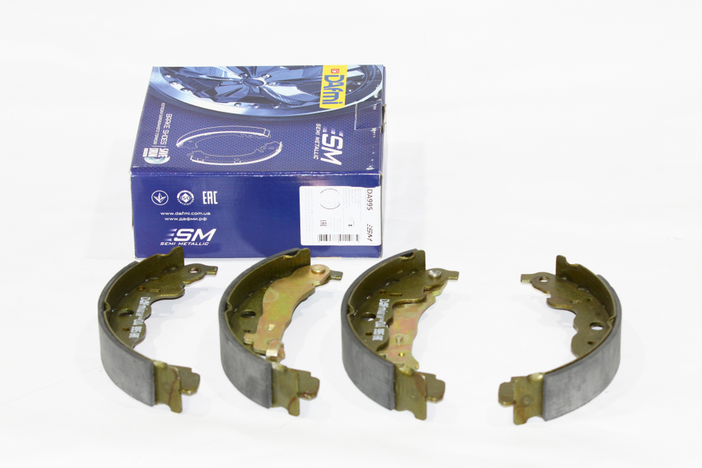Колодка барабанного тормоза а/м ЛАДА Largus (7701210109) RENA DACIA Logan I, Logan II (к-т 4 шт.) задние (ДА995/DA995) DAfmi
