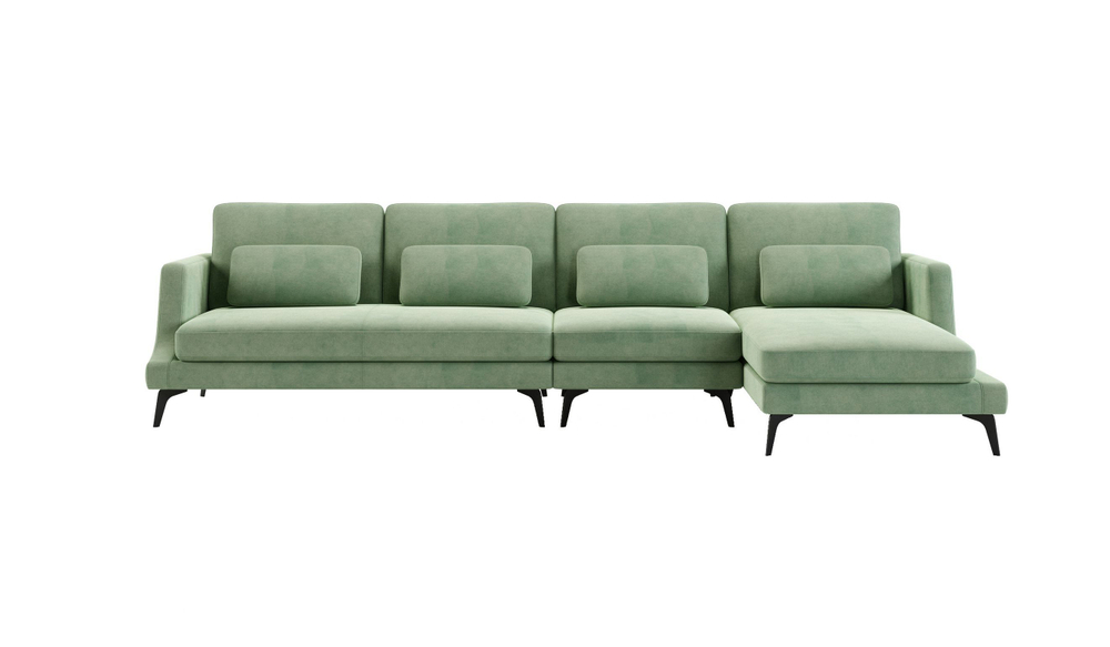 Albert диван четырехместный с шезлонгом, велюр