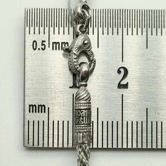 19001151 Текстильный шнурок серебристый, 2 мм