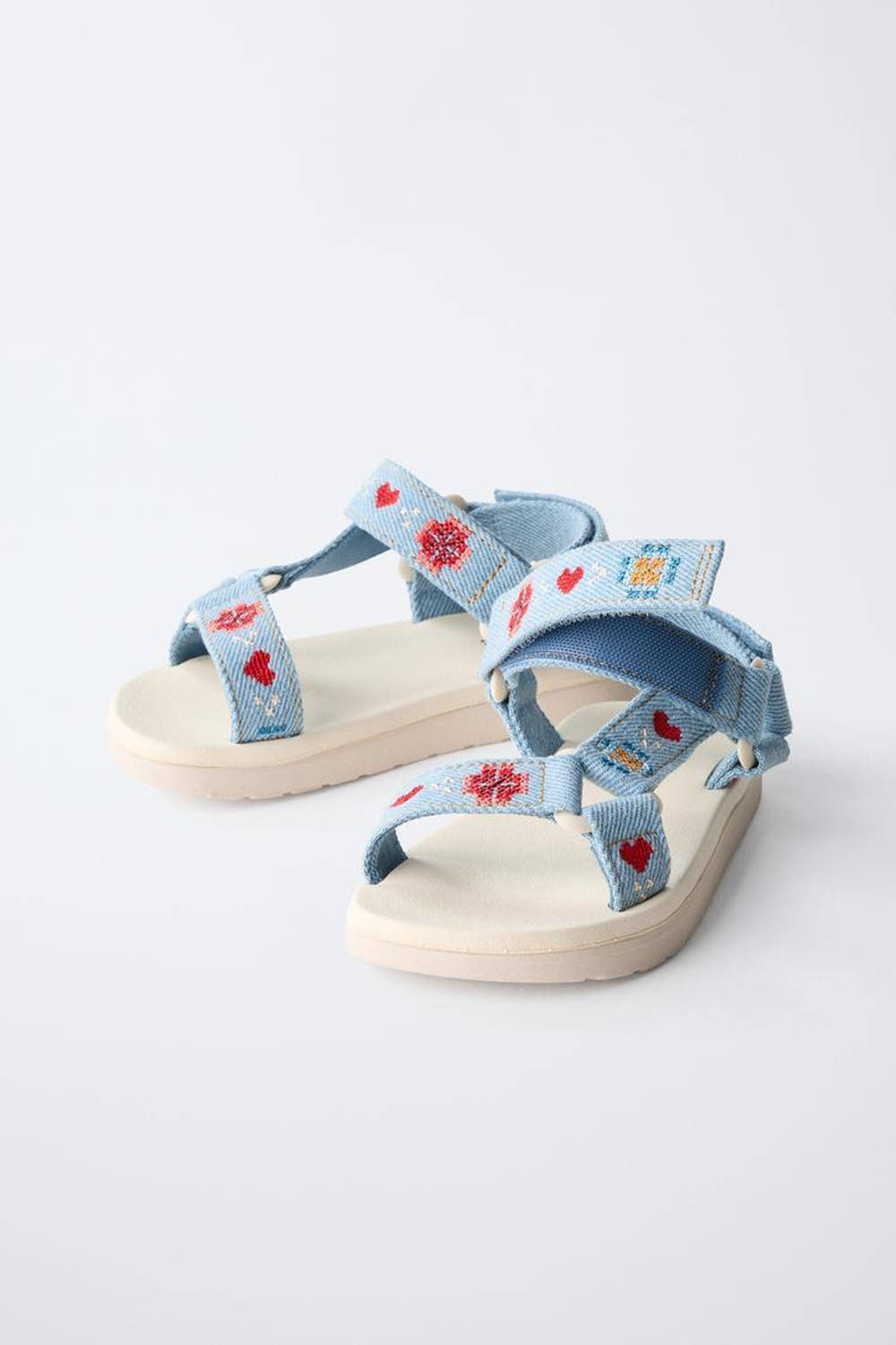 ZARA САНДАЛИИ С ВЫШИВКОЙ, СИНИЙ