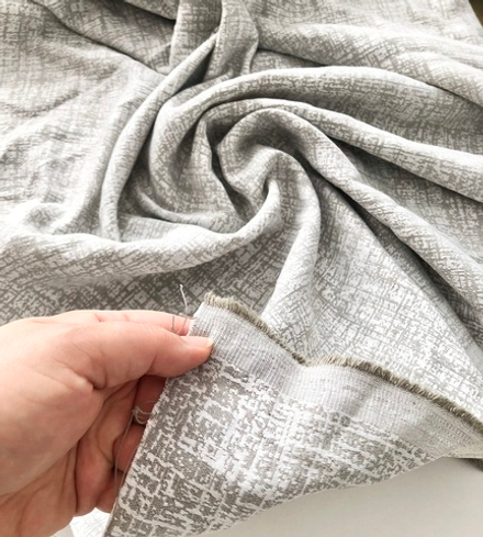 Портьерная ткань винтажный хлопковый жаккард Funny col. 121 серый (высота 280 см, Индия)