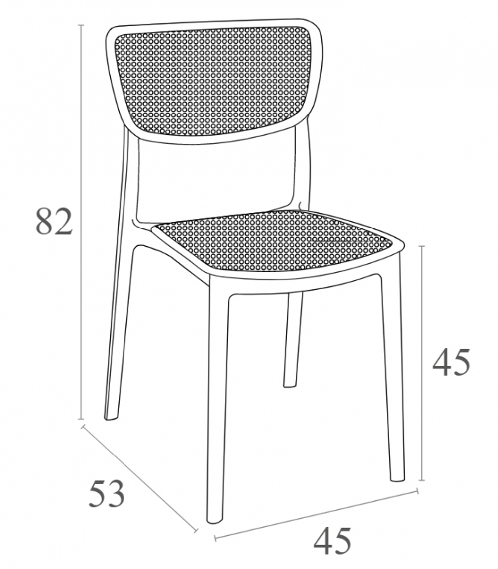 Стул пластиковый Siesta Contract Lucy, темно-серый