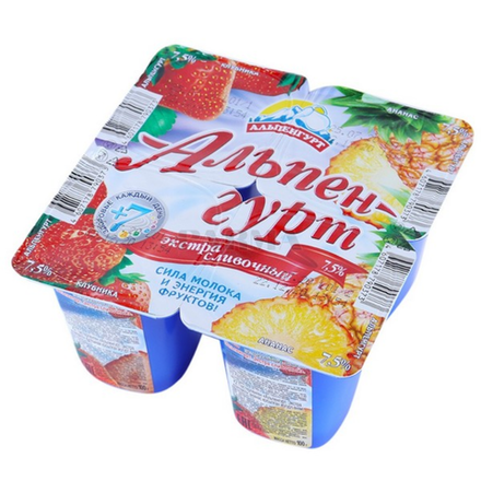 Йогурт Альпен-гурт 7,5% клубника 100 гр