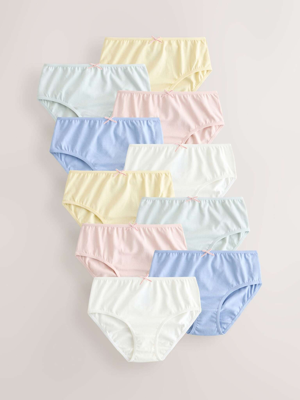 Трусы для девочки Next E87-083, 10 шт., Белый, Голубой, Розовый