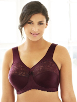 Бюстгальтер без каркасов с мягкими чашками (Размер: 85J) (Цвет: бордовый)