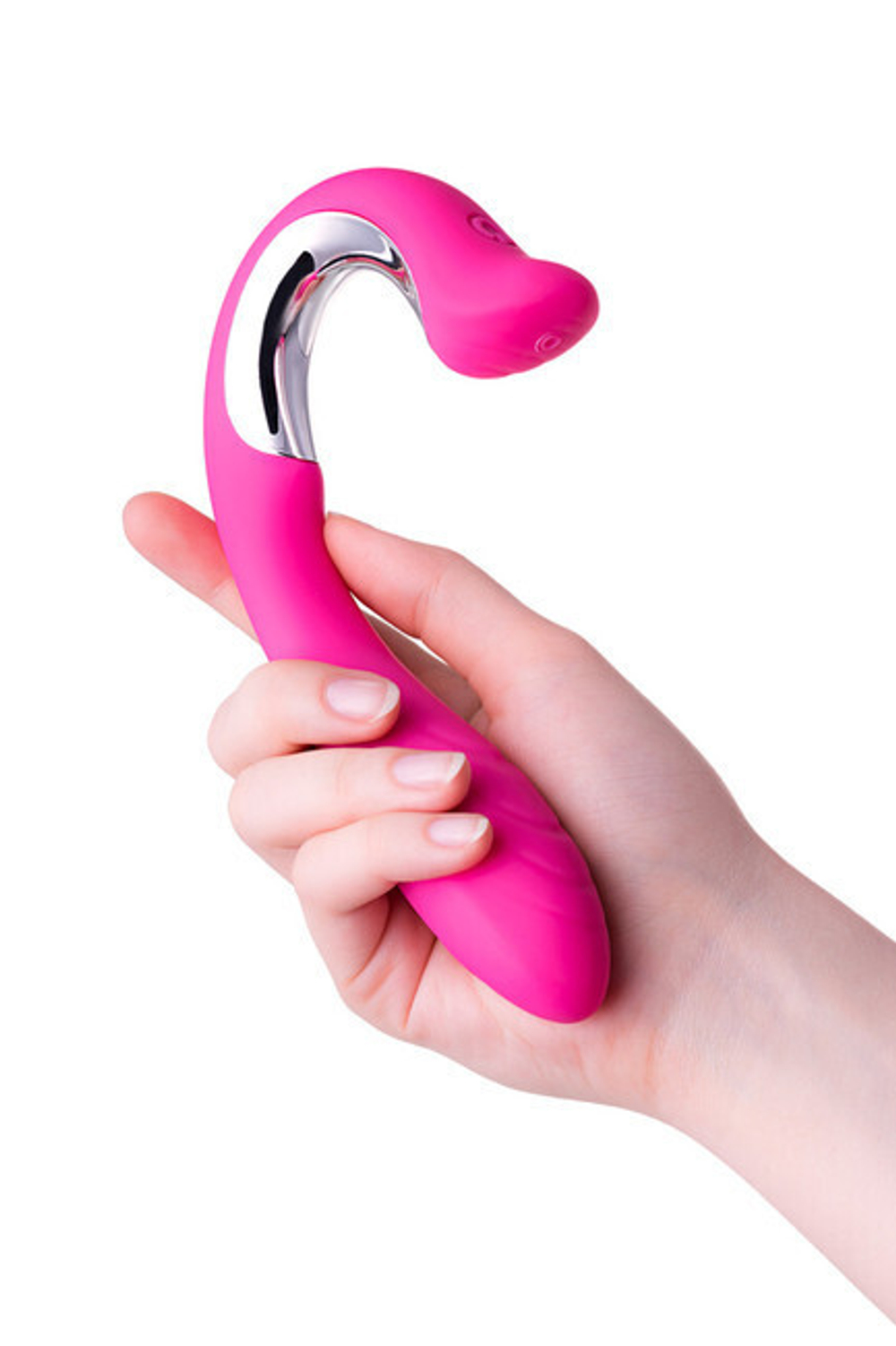 Перезаряжаемый мощный и тихий вибратор ANELL с двумя вибро-моторами (10 режимов) (18,5 см)(розовый) (Цвет: розовый)
