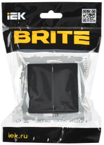 BRITE Выключатель 2-клавишный перекрестный 10А ВС10-2-3-БрЧ черный IEK