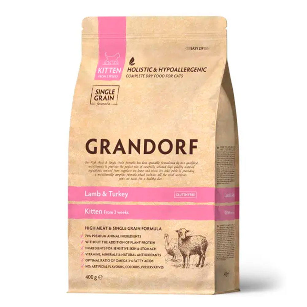 Сухой корм Grandorf Сat Lamb&Turkey KITTEN ягненок и индейка для котят 400 г (Грандорф)