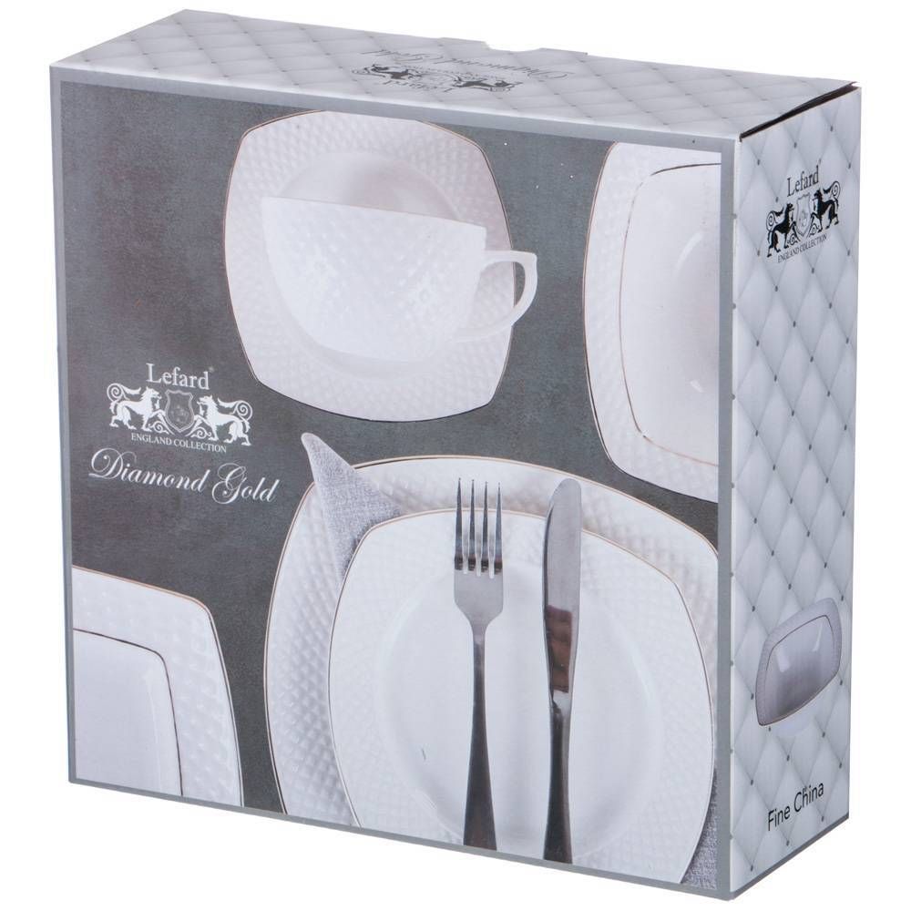 САЛАТНИК LEFARD "ДИАМАНД ГОЛД" КВАДРАТ 21*21*7СМ 1300МЛ (КОР=12ШТ.)