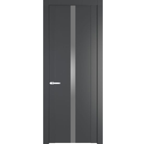 Межкомнатная дверь эмаль Profil Doors 1.8P графит стекло серебро матлак
