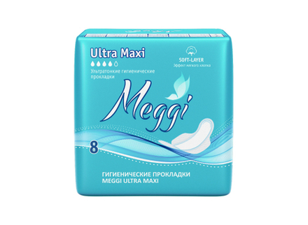 Ультратонкие гигиенические прокладки Meggi Maxi