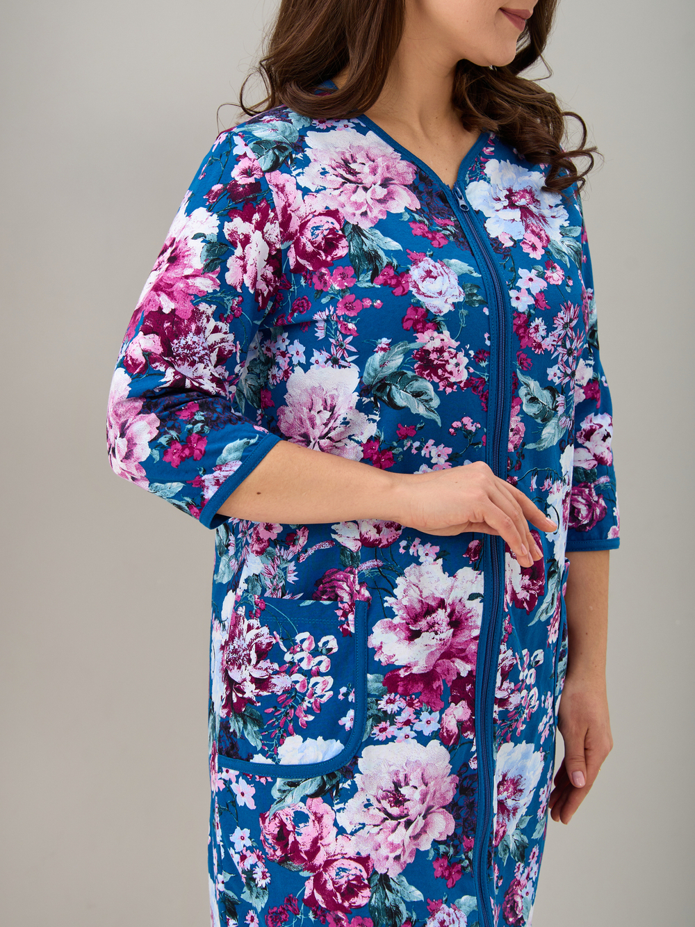 Халат Х-262/индиго-цветущийсад