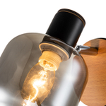 Настенный светильник 1x40Вт E14, металл/дерево/стекло, черный