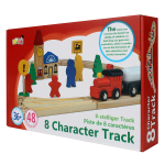 Развивающая игрушка деревянная Деревянная дорога с поездом 48 деталей, коробка C-41824