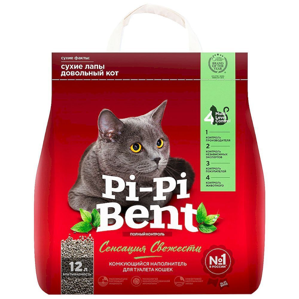 Наполнитель Pi-Pi-Bent Сенсация свежести для кошачьего туалета, комкующийся, пакет 5 кг Наполнитель Pi-Pi-Bent Сенсация свежести для кошачьего туалета, комкующийся, пакет 5 кг