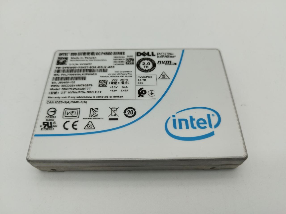 Nvme Intel P4500 ssdpe2KX020T7T 2Tb dell 0YNW0F