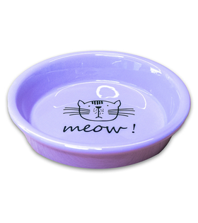 Mr.Kranch Миска керамическая для кошек MEOW! 200 мл сиреневая