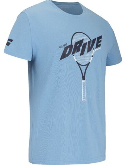 Мужская теннисная футболка Babolat Drive Cotton - небесный