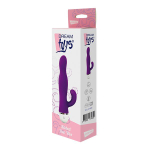 Фиолетовый вибромассажер со стимулятором клитора RIBBED DUO VIBE - 16 см. (Цвет: фиолетовый)