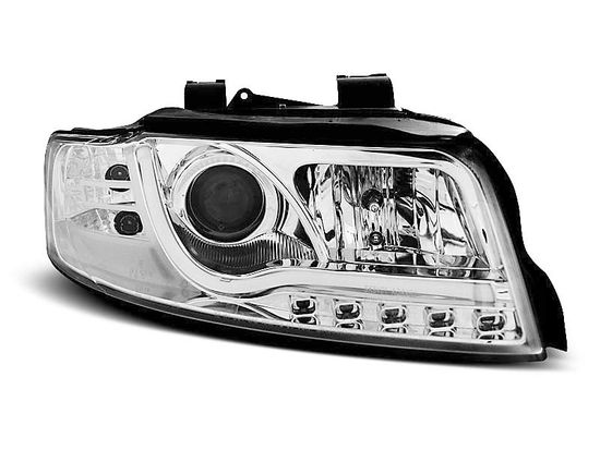 Передние фары led tube lights chrome для Audi A4 B6