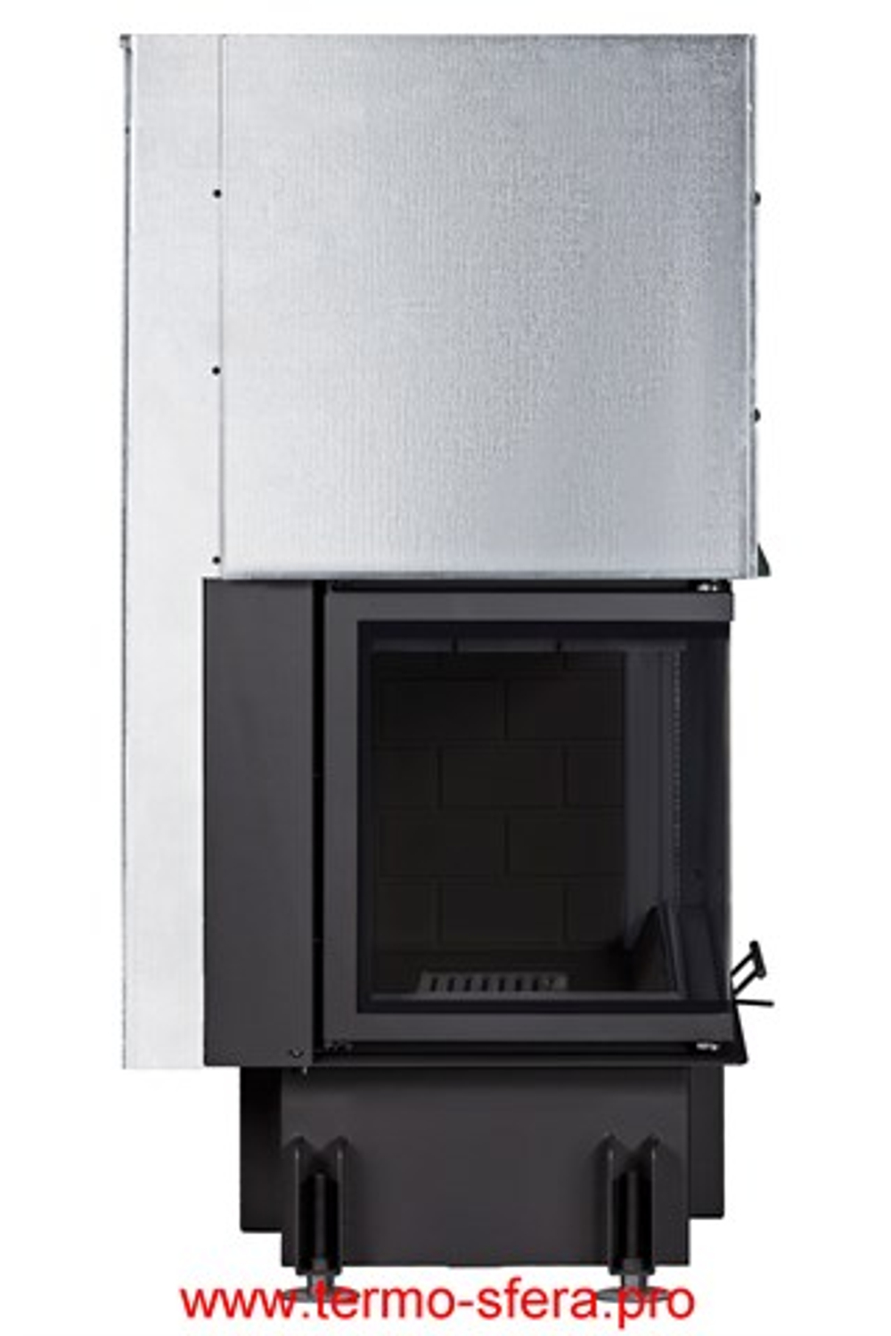 Каминная топка Экокамин ДЕЛЬТА 800 LB два стекла левая принтинг черный шамот