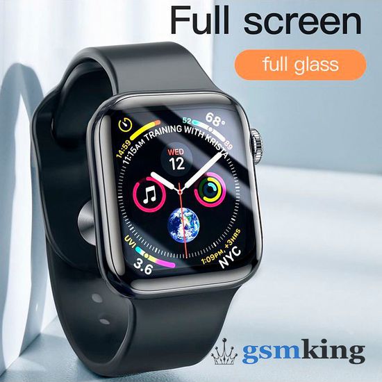 Baseus 0.3mm Full-screen Curved Tempered Film 40mm for AP Watch 4 Black SGAPWA4-A01